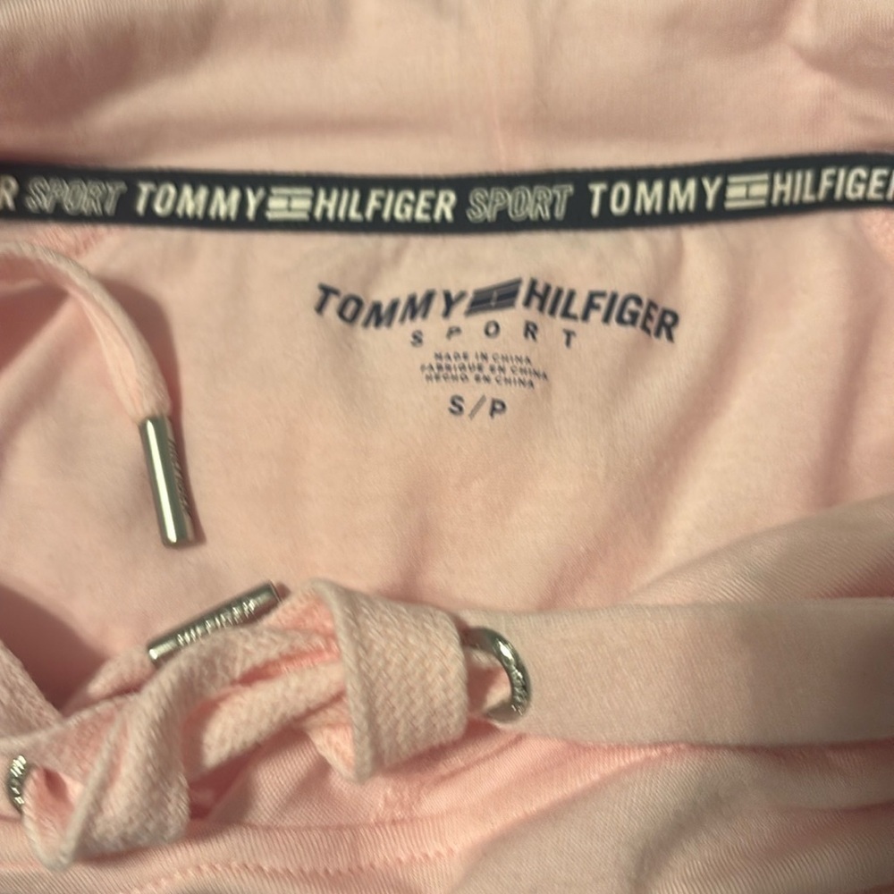 TOMMY HILFIGER SPORT CASUAL ATHLEISURE PINK LIGHTWEIGHT HOODIE TOP SZ SMALL NWT - Picture 7 of 8